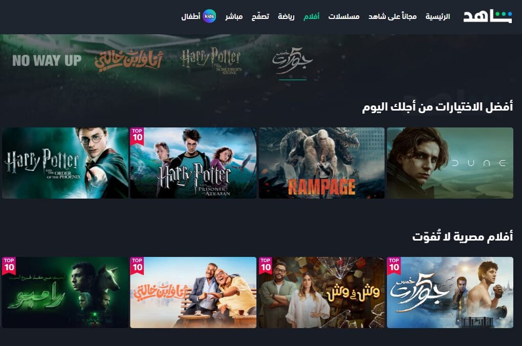 خريطة منصة شاهد