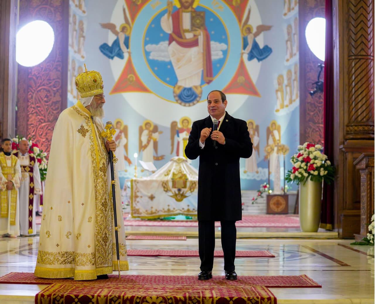 كلمة الرئيس السيسي في عيد الميلاد بكاتدرائية ميلاد المسيح بالعاصمة الجديدة